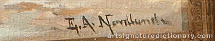Authentic signature by Elin Alfhild NORDLUND on artwork