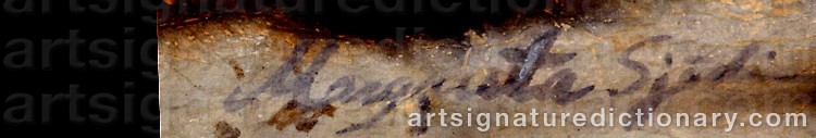 Authentic signature by Margareta SJÖDIN on  artwork