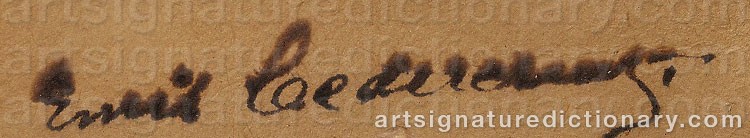 Authentic signature by Emil CEDERCREUTZ on artwork