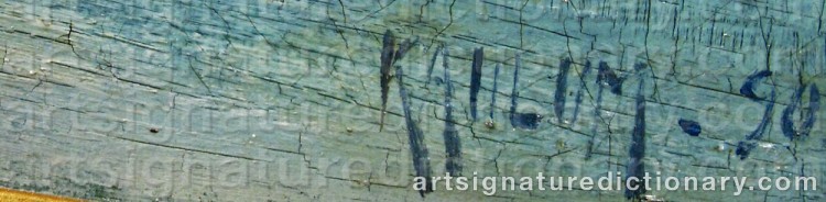 Authentic signature by Haakon Jensen KAULUM on  artwork