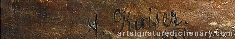Authentic signature by Alexander KAISER on artwork