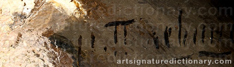 Authentic signature by Ivan Andrevich PELEVIN on Painting/Watercolour artwork