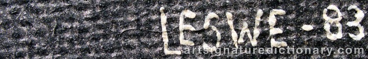 Authentic signature by LESWE on  artwork