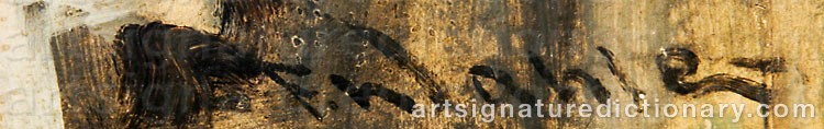 Authentic signature by Friedrich WAHLE on artwork