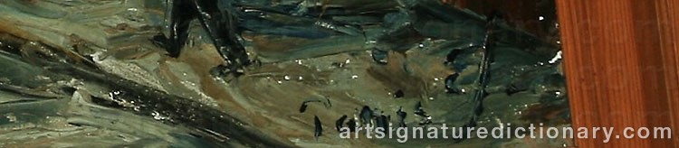 Authentic signature by Einer JOHANSEN on  artwork