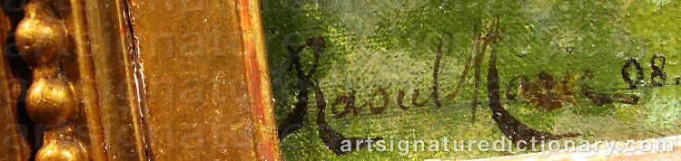 Authentic signature by Raoul Edmond MARIE on  artwork