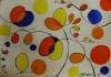 Close-up details showing Alexander CALDER signature forgery characteristics