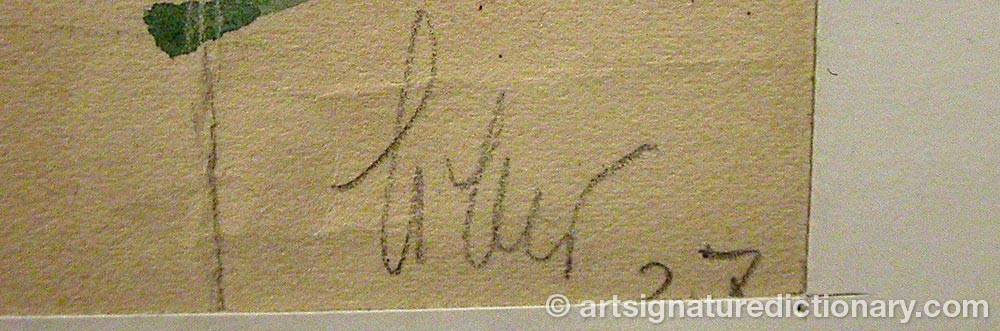 Authentic signature by Irina Valerianovna STEINBERG on artwork