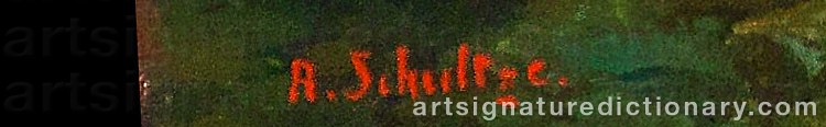 Authentic signature by Robert SCHULTZE on  artwork