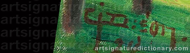 Authentic signature by Carl Johan DANIELSSON on  artwork