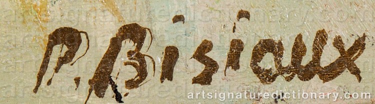 Authentic signature by Pierre BISIAUX on Painting/Watercolour artwork