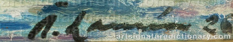 Authentic signature by Åke LAURÉN on artwork