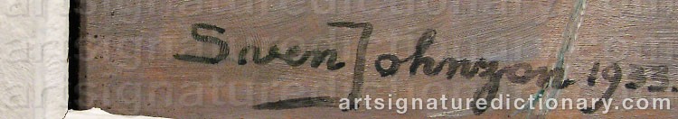 Authentic signature by Sven JOHNZON on  artwork