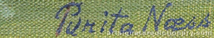 Authentic signature by Brita NAESS on  artwork