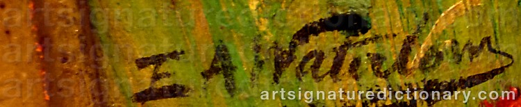 Authentic signature by Ernest Albert WATERLOW on  artwork