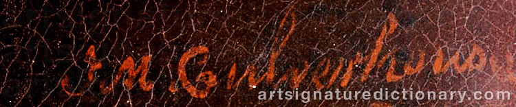 Authentic signature by Johann Mongels CULVERHOUSE on  artwork