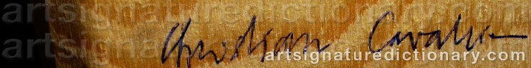 Authentic signature by Christian CAVALLIN on  artwork