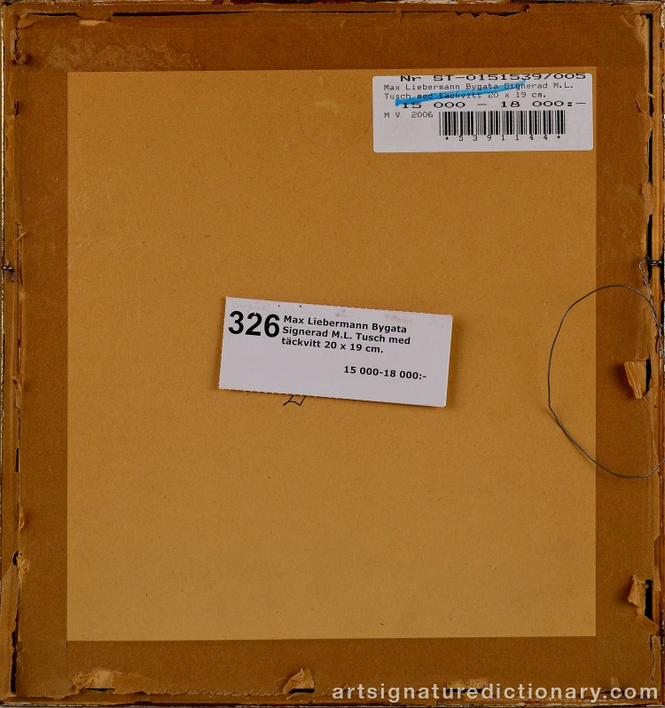 Close-up details showing Max LIEBERMANN signature forgery characteristics