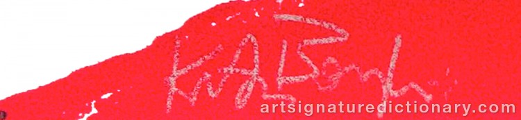 Authentic signature by Keith BOYLE on Drawing/Graphic/Print artwork