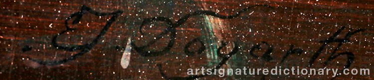 Authentic signature by Erich Josef DOGARTH on  artwork