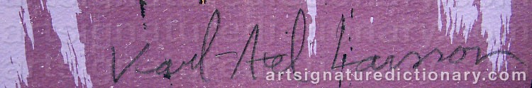 Authentic signature by Karl-Axel LARSSON on  artwork