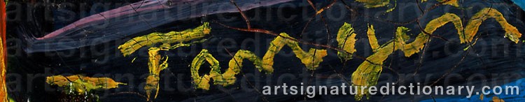 Authentic signature by Olof TANGEN on  artwork