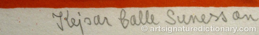 Authentic signature by Calle ‘Kejsar Calle’ SUNESSON on Drawing/Graphic/Print artwork