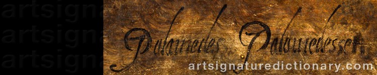 Authentic signature by Palamedes The Elder PALAMEDESZ on  artwork