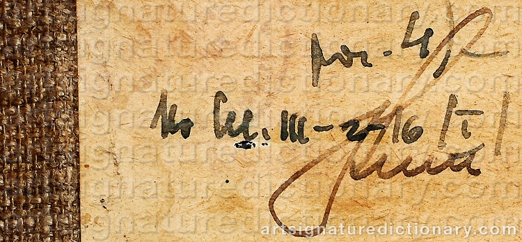 Authentic signature by Urszula BROLL on  artwork