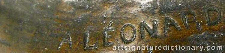 Authentic signature by Agathon LÉONARD on  artwork