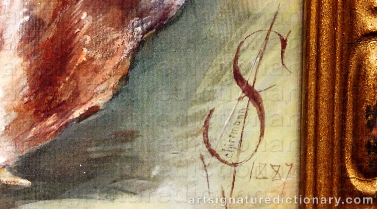 Authentic signature by A. SCHIRRMANN on  artwork