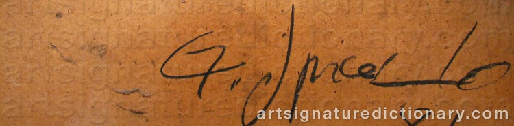 Authentic signature by Guiseppe SPAGNULO on  artwork