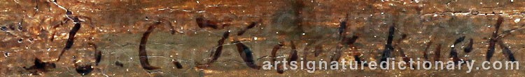 Authentic signature by Barend Cornelis KOEKKOEK on artwork