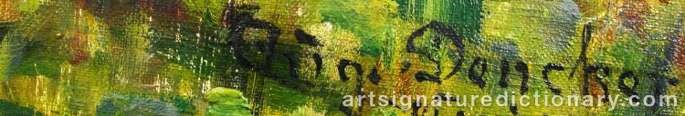 Authentic signature by August Vilhelm DENCKER on  artwork