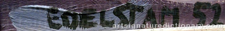Authentic signature by Lars EDELSTAM on  artwork