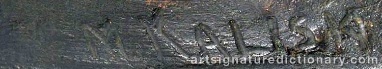 Authentic signature by Max KALISH on artwork