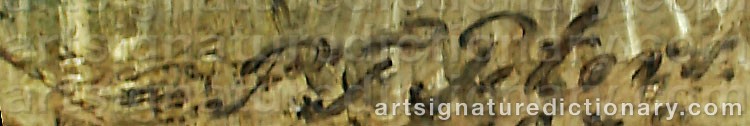 Authentic signature by Pieter Francis PETERS on  artwork