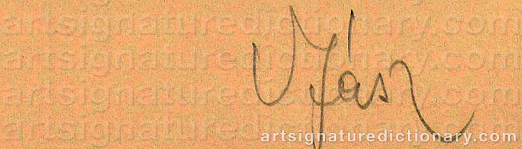 Authentic signature by Endre SZÁSZ on  artwork