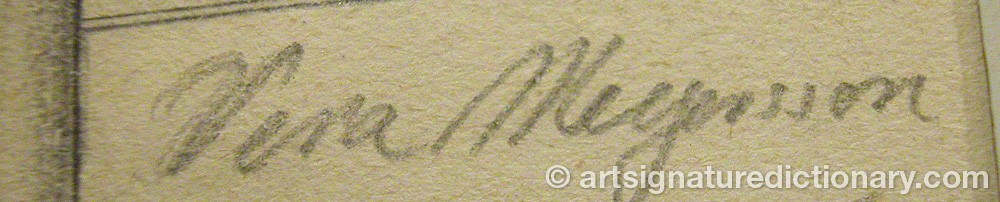 Authentic signature by Vera Helga MEYERSON on artwork