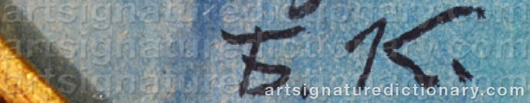 Authentic signature by Boris Mikhailovich KUSTODIEV on artwork