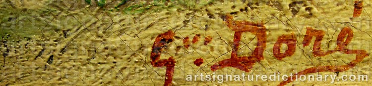 Authentic signature by Gustave DORÉ on  artwork