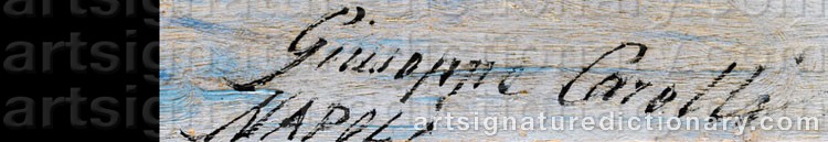 Authentic signature by Giuseppe CARELLI on  artwork