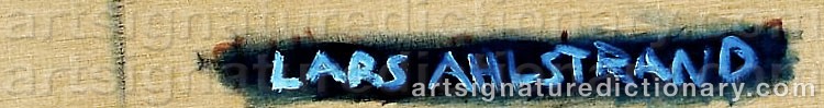 Authentic signature by Lars AHLSTRAND on artwork