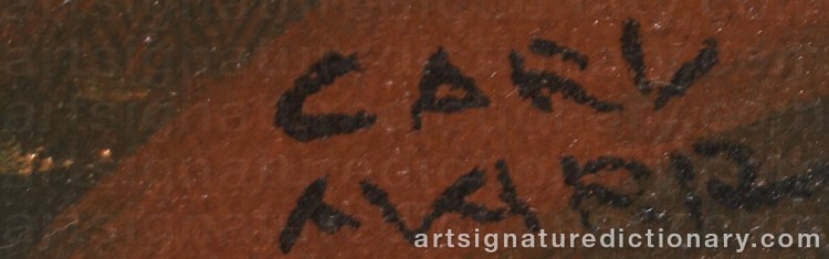 Authentic signature by Carl Von MARR on  artwork
