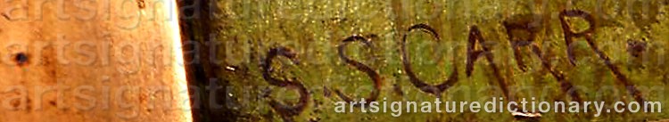Authentic signature by Samuel Simpson CARR on artwork