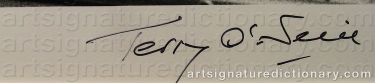 Authentic signature by Terry O'NEILL on  artwork