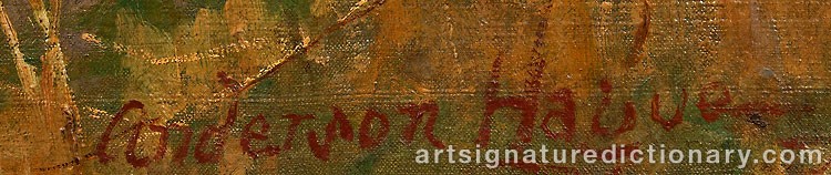 Authentic signature by Joshua ANDERSON-HAGUE on artwork