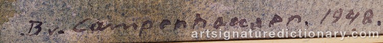 Authentic signature by Bodo Von CAMPENHAUSEN on artwork