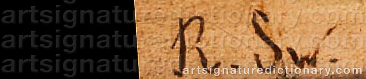 Authentic signature by Rudolf The Elder SWOBODA on  artwork