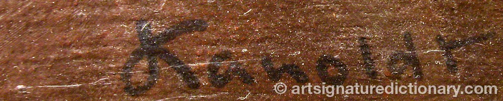Authentic signature by Alexander KANOLDT on  artwork